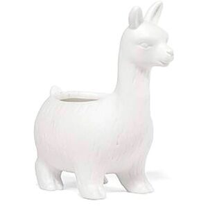 Kikkerland white porcelain llama duo planters